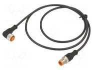 Cable: for sensors/automation; M12; PIN: 3; 1m; plug; 30VDC; 4A; 1200 LUTRONIC