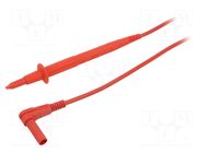 Test lead; 20A; probe tip,angular banana plug 4mm; Len: 1.5m; red STÄUBLI