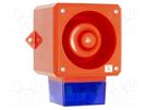 Signaller: lighting-sound; 24VDC; siren,flashing light; LED; blue CLIFFORD & SNELL