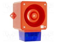 Signaller: lighting-sound; 24VDC; siren,flashing light; blue CLIFFORD & SNELL