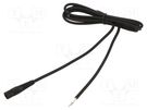 Cable; 1x0.75mm2; wires,DC 5,5/2,1 socket; straight; black; 2m WEST POL
