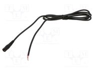 Cable; 1x0.75mm2; wires,DC 5,5/2,1 socket; straight; black; 5m WEST POL