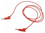 Test lead; 19A; banana plug 4mm,both sides; Len: 2m; red STÄUBLI