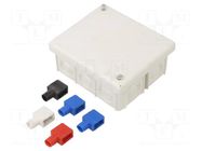 Enclosure: junction box; X: 80mm; Y: 95mm; Z: 40mm; wall mount; IP20 JONEX