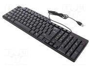 Keyboard; black; USB A; wired,US layout; 1.3m GEMBIRD