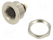Connector: M9; socket; female; Plating: gold-plated; 125V; 1A; IP67 BINDER