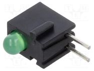 LED; in housing; 3mm; No.of diodes: 1; green; 2mA; Lens: diffused BIVAR