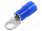 Tip: ring; M6; Ø: 6.5mm; 16mm2; crimped; for cable; insulated; tinned ERKO