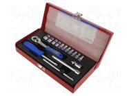 Wrench-set; 6-angles,socket spanner; 1/4"; 16pcs. KING TONY