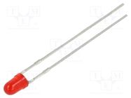 LED; 3mm; red; 30÷80mcd; 50°; Front: convex; 1.75÷2.2V; No.of term: 2 KINGBRIGHT ELECTRONIC