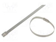 Cable tie; L: 201mm; W: 7.9mm; stainless steel AISI 304; 2kN; MBT 