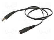 Cable; 2x0.5mm2; DC 5,5/2,1 socket,DC 5,5/1,7 plug; straight WEST POL