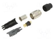 Connector: M9; plug; male; Plating: gold-plated; 125V; 3A; IP40; 711 BINDER