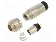 Connector: M9; plug; male; Plating: gold-plated; 125V; IP67; PIN: 2 BINDER
