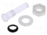 Fiber for LED; Ø5mm; L: 16mm; round; Front: convex; IP67 BIVAR