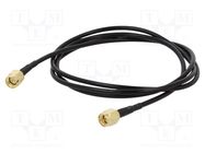 Cable; 50Ω; 1m; SMA male,both sides; black; straight ONTECK