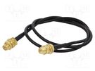 Cable; 50Ω; 0.5m; RP-SMA female,both sides; black; straight ONTECK