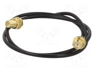 Cable; 50Ω; 0.5m; RP-SMA female,SMA female; black; straight ONTECK