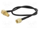 Cable; 50Ω; 0.3m; SMA male,SMA female; black; angled,straight ONTECK
