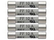 Fuse; 6x32mm; 600V; 10A; 5pcs. TESTO