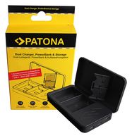 PATONA Dual charger with Powerbank function and memory card storage for Canon LP-E6, PATONA