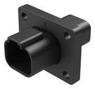 4 POSITION RECEPTACLE FLANGE MOUNT CONNECTOR, PIN, BLACK, REDUCED DIAMETER SEAL