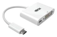 USB-C TO DVI ADAPTER W/PD CHARGE, WHITE
