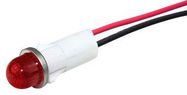 PANEL INDICATOR, 12.7MM, RED, 125VAC