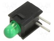 LED; in housing; 3mm; No.of diodes: 1; green; 30mA; Lens: green; 60° SCHURTER