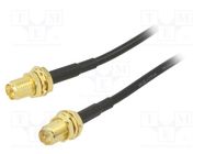 Cable; 1m; RP-SMA female,both sides; black; straight; 50Ω ONTECK