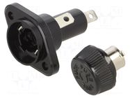 Fuse holder with cover; 10x38mm; 30A; on panel; black; HPS; 600VAC EATON/BUSSMANN