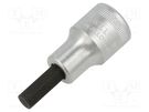 Socket; hex key,socket spanner; HEX 8mm; 1/2"; 60mm; INHEX STAHLWILLE
