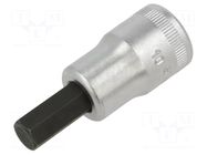 Socket; hex key,socket spanner; HEX 10mm; chromium plated steel STAHLWILLE