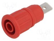 Connector: 4mm banana; socket; 32A; 1kV; red; nickel plated STÄUBLI