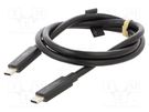 Cable; USB 4.0; USB C plug,both sides; 0.7m; black; 40bps; 240W; 5A Goobay