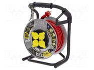 Extension lead; 3x2.5mm2; reel,with non-rotating sockets; red KEL