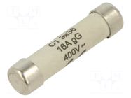 Fuse: fuse; 16A; 400VAC; gG; cylindrical,industrial; 9x36mm HAGER
