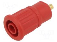 Connector: 4mm banana; socket; 24A; 1kV; red; gold-plated; 12.2mm STÄUBLI