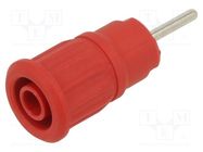 Socket; 4mm banana; 24A; 1kV; L: 35.5mm; red; nickel plated STÄUBLI