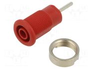 Connector: 4mm banana; socket; 24A; 1kV; L: 35.5mm; red; insulated STÄUBLI