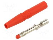 Connector: 4mm banana; plug; 32A; 1kV; red; insulated; 2.5mm2 STÄUBLI