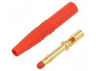 Connector: 4mm banana; plug; 32A; 1kV; red; insulated; 2.5mm2 STÄUBLI