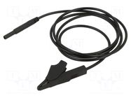 Test lead; 10A; banana plug 2mm,crocodile clip; insulated; black STÄUBLI