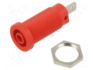 Connector: 4mm banana; socket; 1kV; 24A; red; nickel plated STÄUBLI