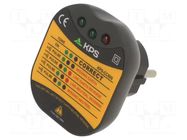 Tester: power socket; LEDs; 50÷60Hz; 230VAC KPS