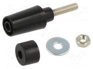 Connector: 4mm banana; socket; 1kV; 32A; black; nickel plated STÄUBLI