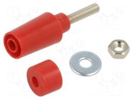 Connector: 4mm banana; socket; 1kV; 32A; red; nickel plated STÄUBLI