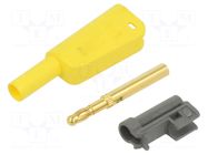 Connector: 4mm banana; 19A; 1kV; yellow; 1mm2; gold-plated; screw STÄUBLI