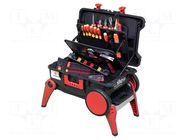 Kit: general purpose; for electricians; 1kV; with wheels; case WIHA