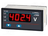 Voltmeter; digital,mounting; 239.6÷415V; LED; 4-digit; Char: 14mm LUMEL